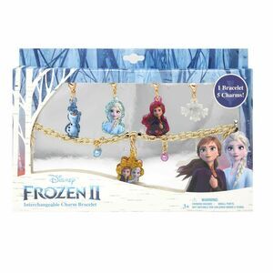 Frozen 2 Girls Add A Charm Bracelet Box Set with 1 Bracelet and 5 Charms gold